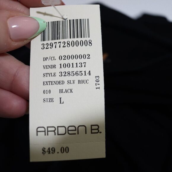 Arden B Black Rouched Going Out Top Blouse Y2K NWT LG - Picture 12 of 12